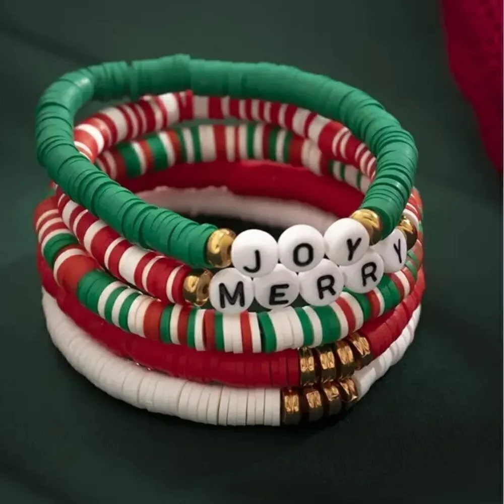 👋  5 piece Christmas stacking bracelet set | Mix And Match 3/$20